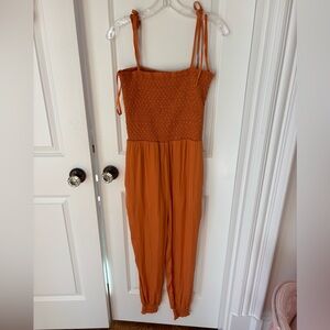 Orange Sleeveless Jumpsuit